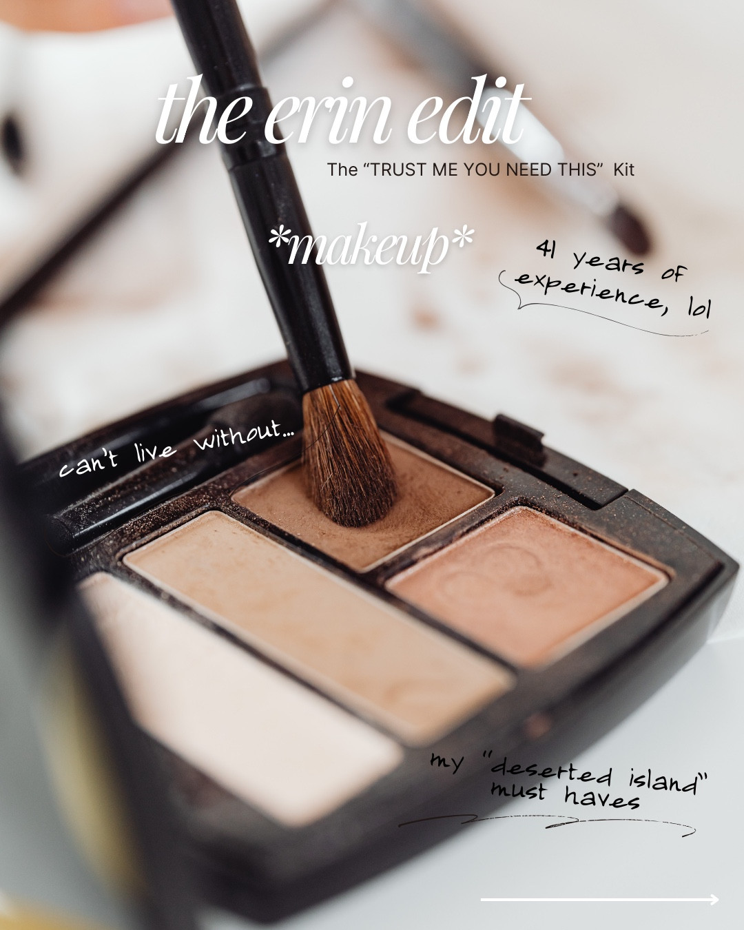 If it’s NOT on this list, I’m probably not packing it for the deserted island 👄 💄 . I’m so grateful to the brands who send me PR because I have really been able to compare and contrast the best of the best to find out what I actually think is worth your money. When it comes to makeup, these are my current obsessions. 

👉🏻IT Cosmetics CC+ Cream
👉🏻Full-Coverage Foundation with SPF 50+
👉🏻Kosas Baked Brightening Blush
👉🏻Giorgio Armani Luminous Silk
👉🏻Too Faced Melting Bronzing Stick
👉🏻Too Faced Born This Way
👉🏻Natural Nudes Palette
👉🏻YSL Candy Glaze Lip Gloss Stick
👉🏻On Your Own Glow
👉🏻Pixi Brow Duo
👉🏻Kosas Brow Pop
👉🏻Smashbox SuperfanB
👉🏻Buxom Plumpline Lip Liner
👉🏻IT Cosmetics ‘Do It All’ Concealer
👉🏻Pixi Flawless Primer
👉🏻Kosas Cloud Set Translucent Loose Powder

#LTKmorningroutine #LTKFindsUnder100 #LTKBeauty