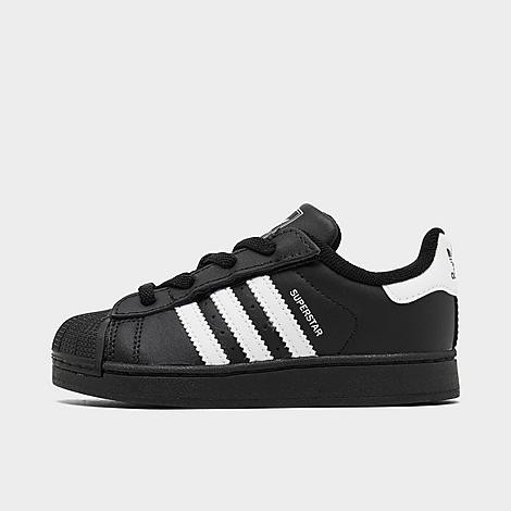 adidas Kids Toddler Originals Superstar II Stretch Lace Casual Shoes in Core Black/Cloud White/Core Black Size: 4.0 | JD Sports (US)