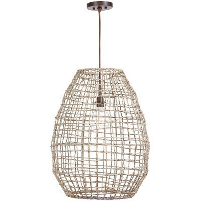 Uttermost Cross 24" Wide Natural Sea Grass Pendant Light | Target