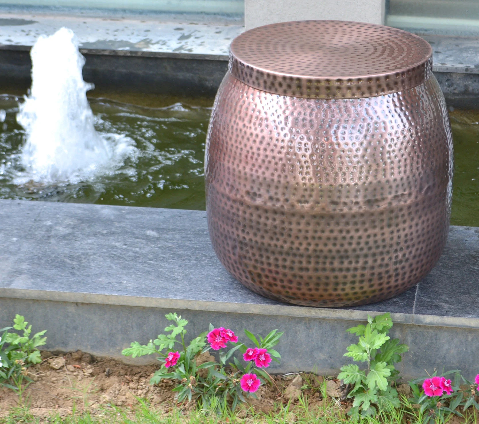 Better Homes & Gardens Antique Copper Color Hammered Finish Garden Stool, 18-inch assembled produ... | Walmart (US)