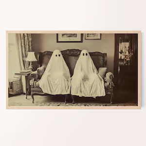Cute Spooky Halloween Ghost Frame Tv Artwork Vintage Furniture Digital Samsung Frame Tv Backgroun... | Etsy (US)