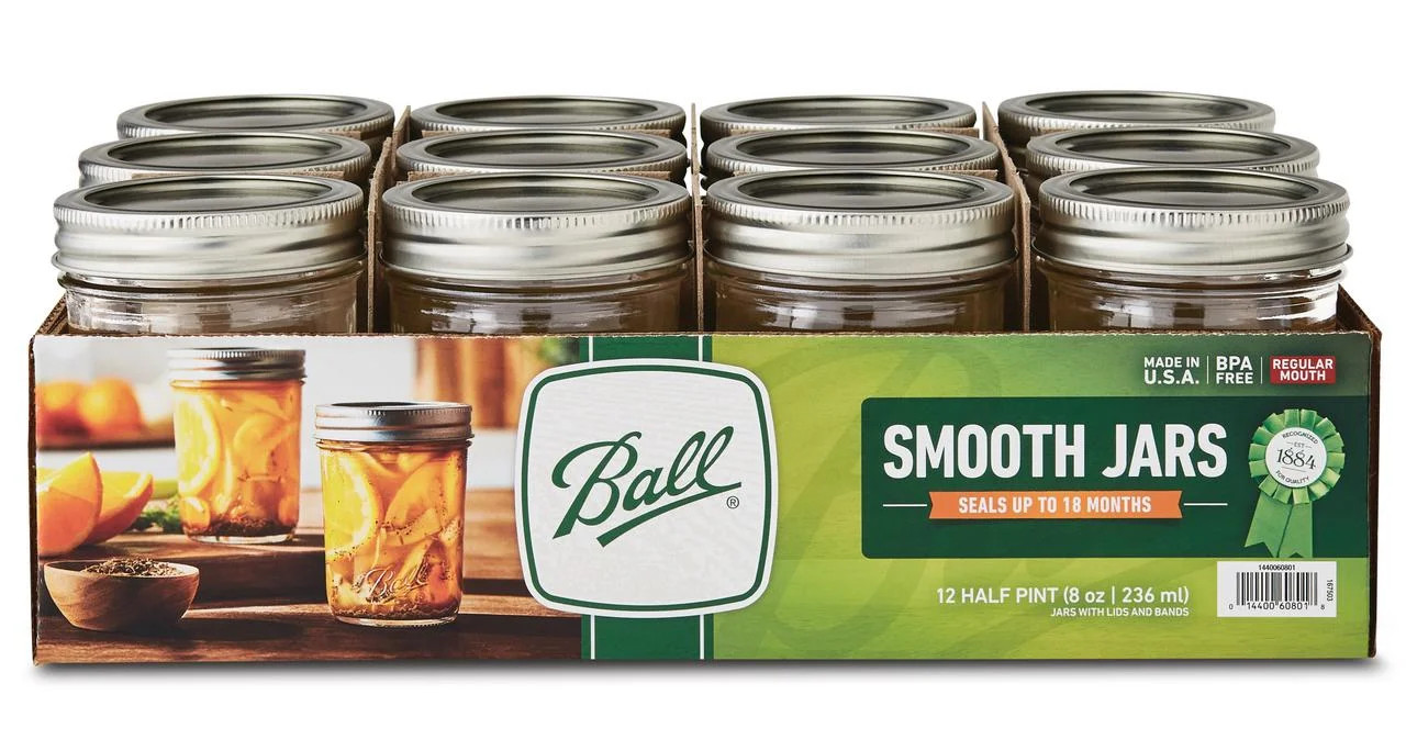 Ball Smooth-Sided Silver Lid Canning Jar - Walmart.com | Walmart (US)