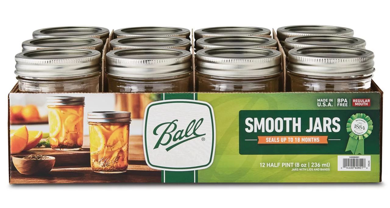 Ball Smooth-Sided Silver Lid Canning Jar - Walmart.com | Walmart (US)