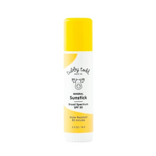TUBBY TODD Mineral Sunstick - Broad Spectrum SPF 30 Sunscreen for Kids - Water-Resistant Stick Sunscreen for Body & Face - Safe for Sensitive Skin - 1 Pack, 0.5 oz | Amazon (US)