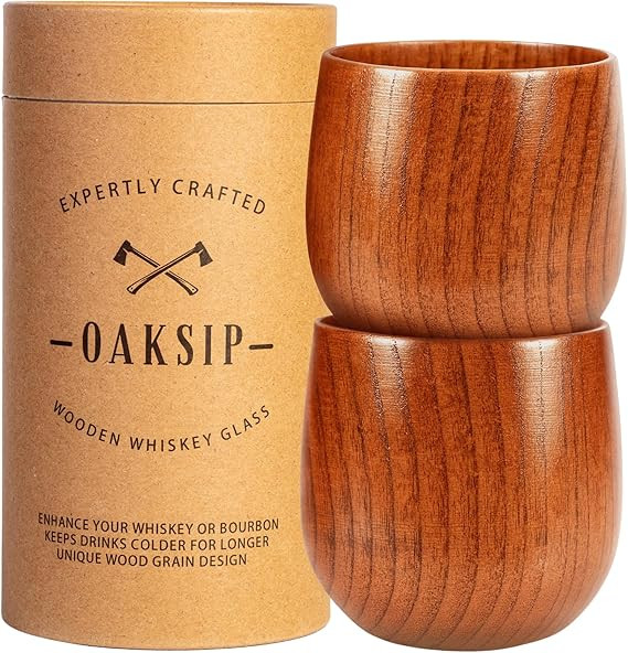 The Original Wooden Bourbon Drinking Glass Bourbon Gifts for Men | Finished Wooden Old Fashioned ... | Amazon (US)