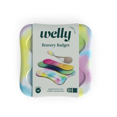 Welly Assorted Colorwash Tie Dye Pink and Blue Adhesive Bandages - 48ct | Target