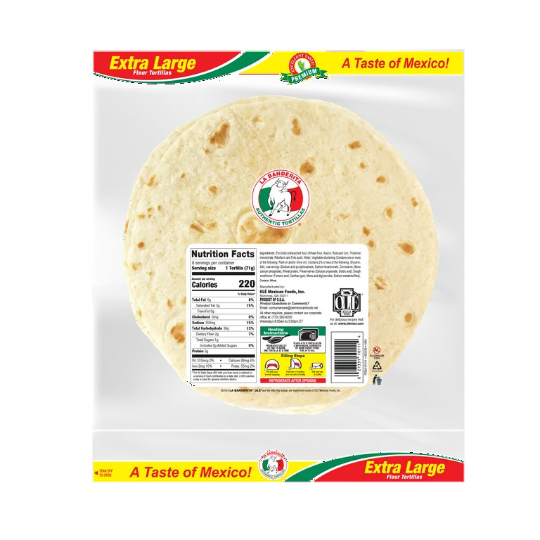 La Banderita Burrito Grande Extra Large Flour Tortillas 8 Count | Walmart (US)