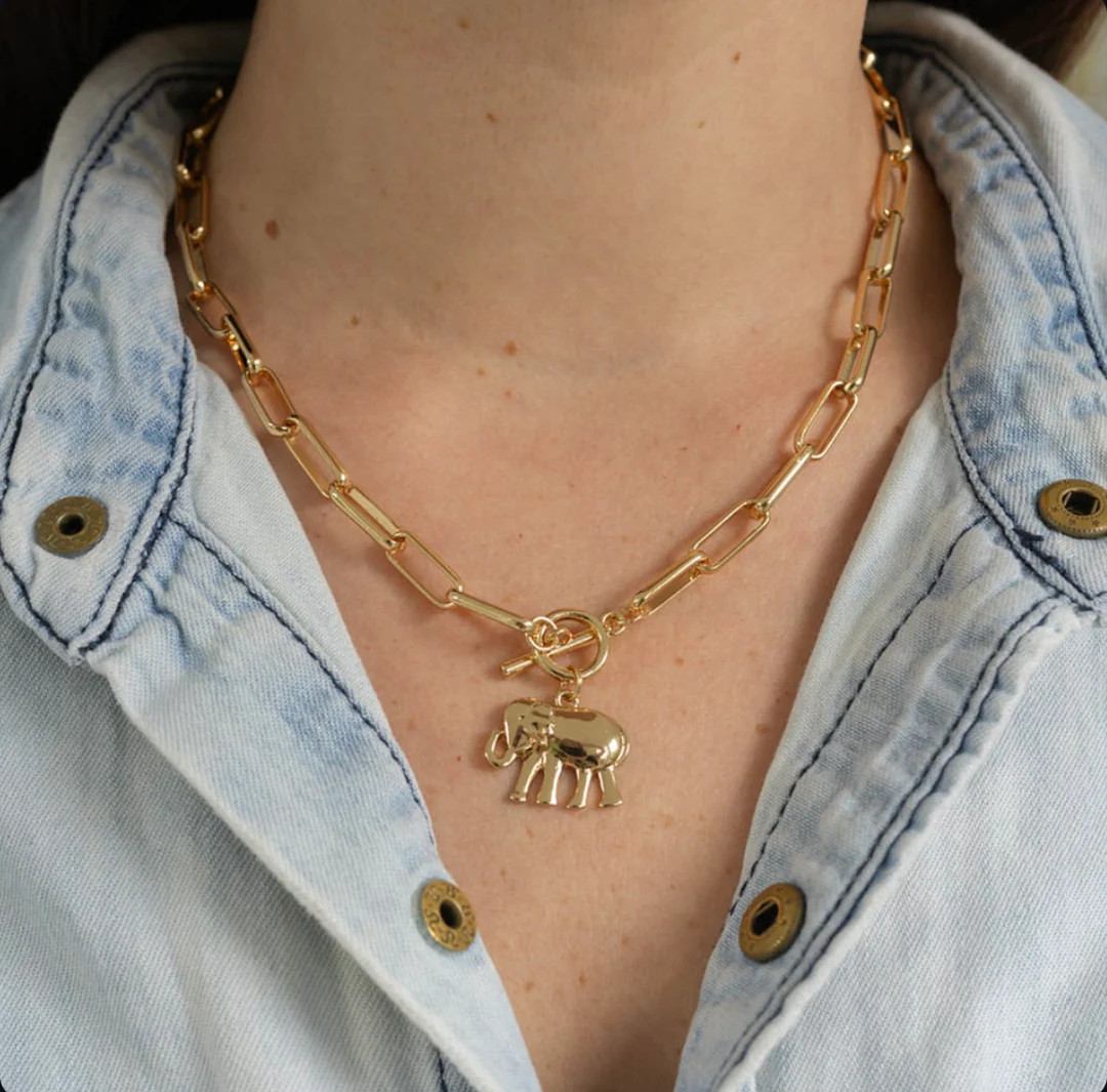 Lucky Elephant Toggle Necklace | Erin McDermott Jewelry