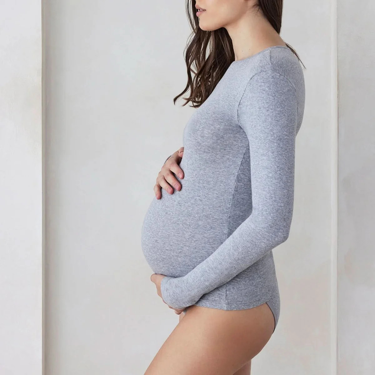Cotton Rib Long Sleeve Tee | Shop Bumpsuit's Cotton Rib Long Sleeve Tee for Maternity | BUMPSUIT