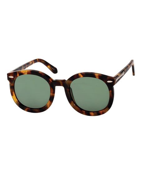 Alternative Fit Super Duper Round Sunglasses, Brown Pattern | Neiman Marcus