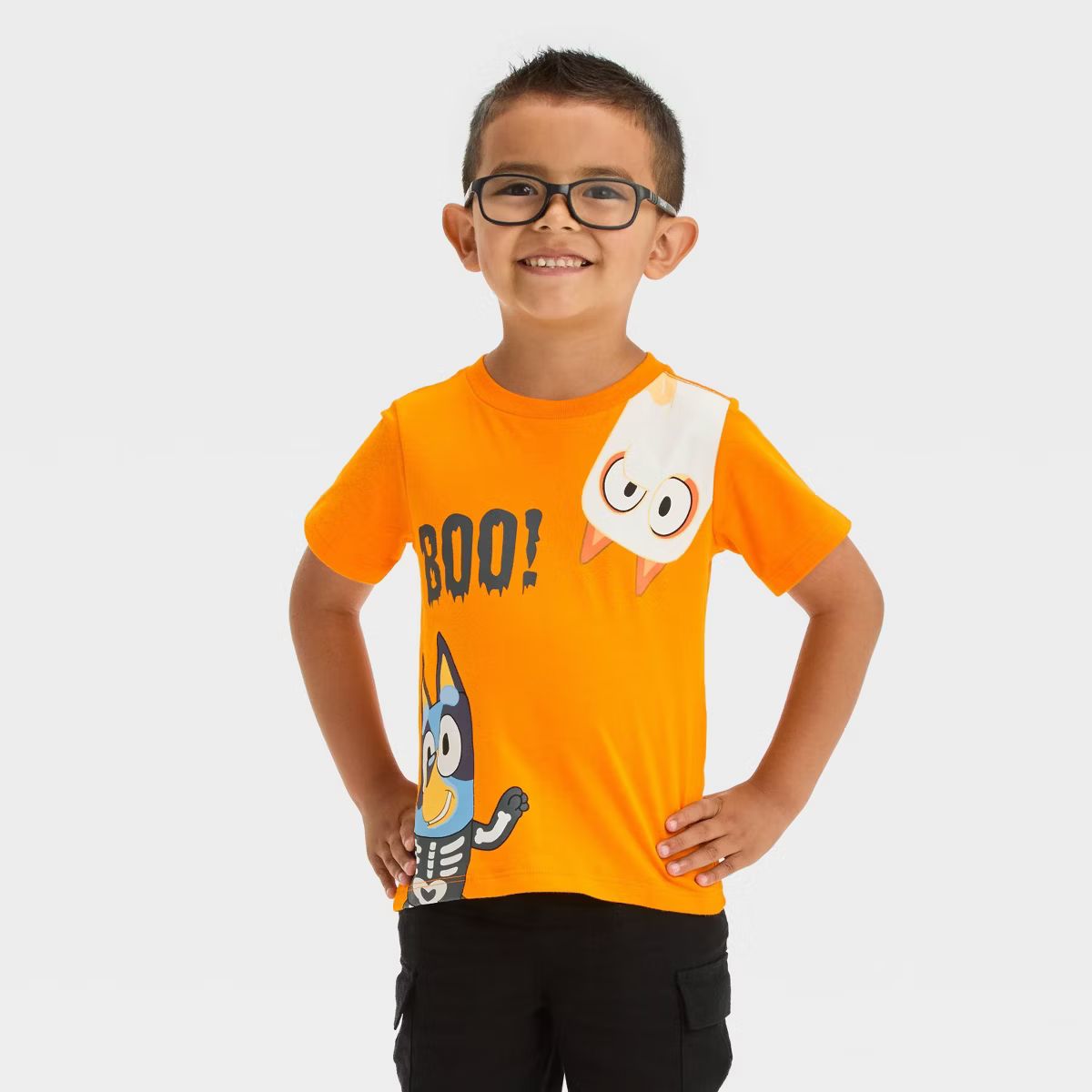 Toddler Boys' Bluey and Bingo Halloween Short Sleeve T-Shirt - Orange | Target