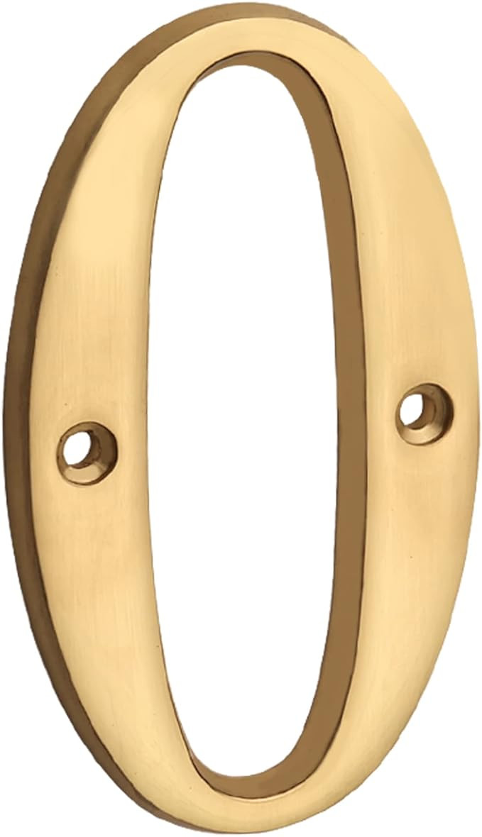 HASWARE House Number Sign 4 inch (10 cm) Polished Brass Finish Stylish Curvy Modern Door Numbers ... | Amazon (US)