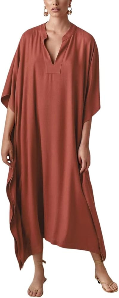 Bsubseach Women Kaftan Dresses Caftan Loungewear Maxi Dress Swimsuit Cover Up Beachwear | Amazon (US)
