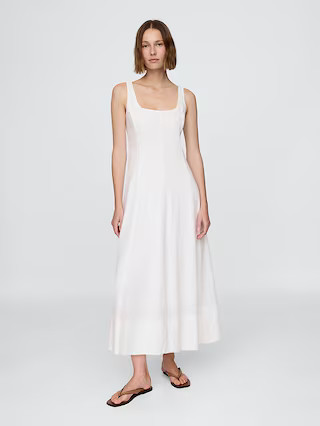Linen-Blend Square-Neck Maxi Dress | Gap (US)