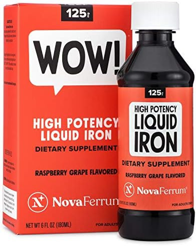 NovaFerrum Wow, 125 High Potency Liquid Iron Supplement for Adults, Iron Deficiency, 125mg of Iro... | Amazon (US)