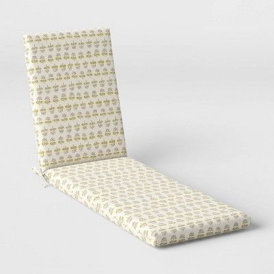 DuraSeason Fabric™ Outdoor Chaise Cushion Woodblock Daisy - Threshold™ | Target