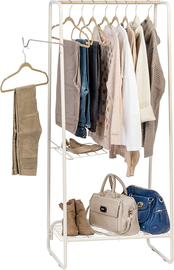 IRIS USA PI-B5-M Metal garment and accessories rack, Medium, White | Amazon (US)