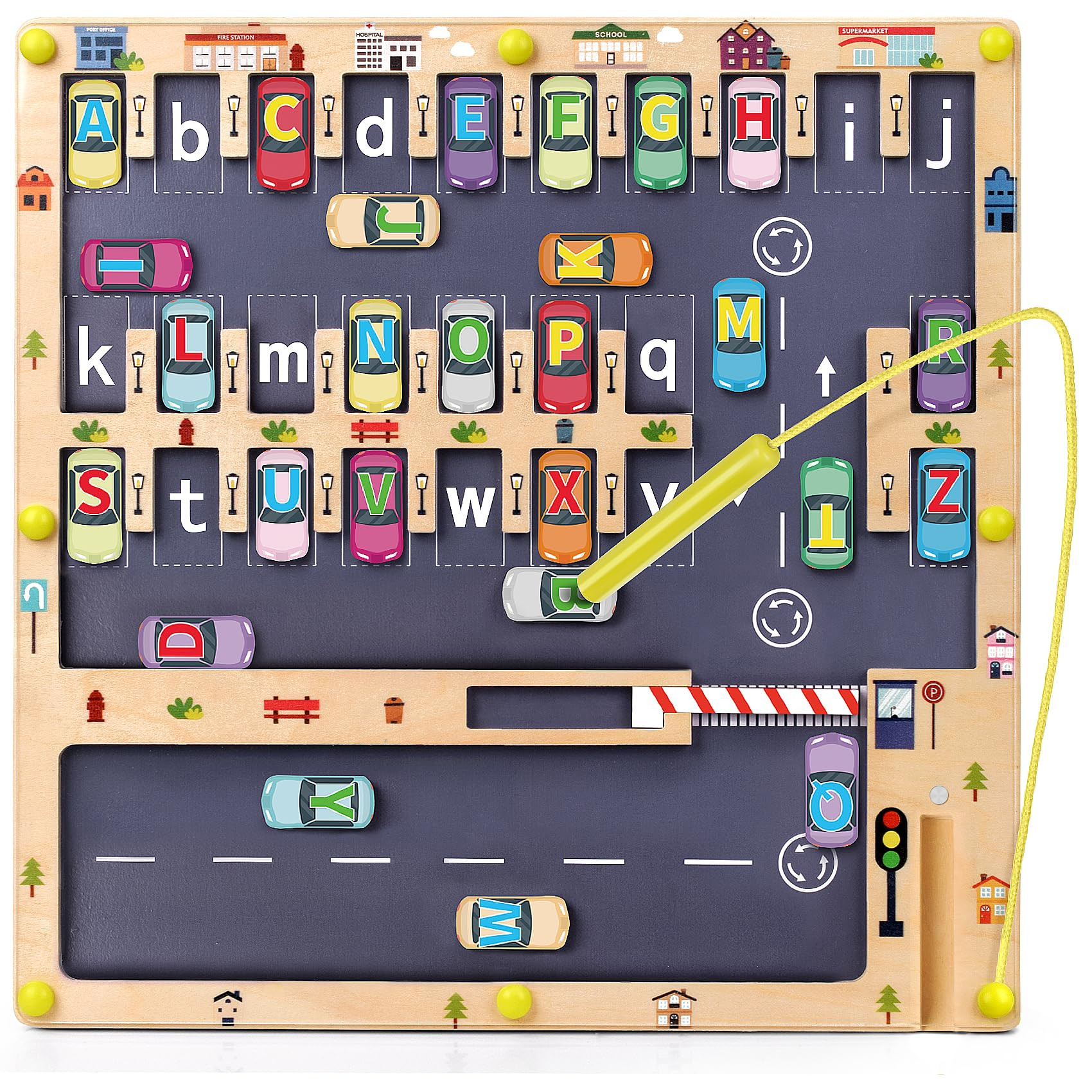 Wooden Magnetic Alphabet Maze Letter Puzzle, Montessori Fine Motor Skills Toys for Boys Girls 3 4... | Amazon (US)