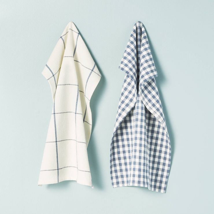 2ct Kitchen Towel Set Blue/Cream - Hearth & Hand™ with Magnolia | Target