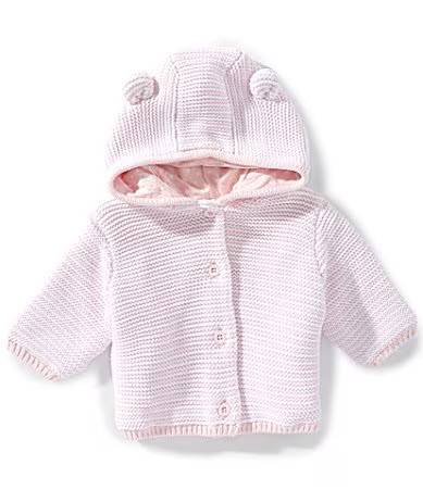 Little Me Baby Girls Cotton Texture Hooded Cardigan -  9 Months | Dillard's