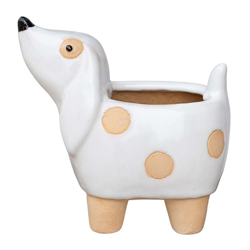 Indoor Dog Ceramic Planter, Extra Small | At Home