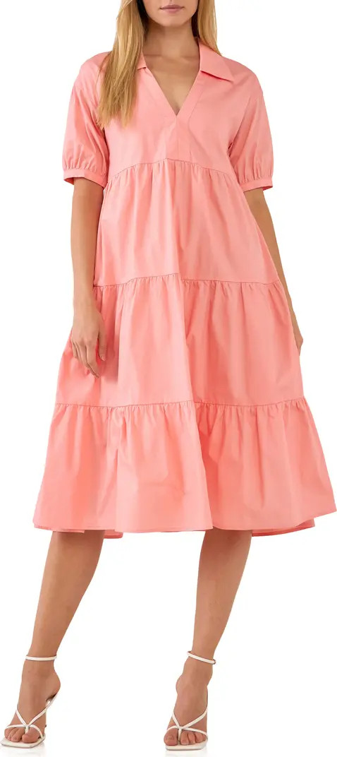 Tiered Puff Sleeve Dress | Nordstrom Rack