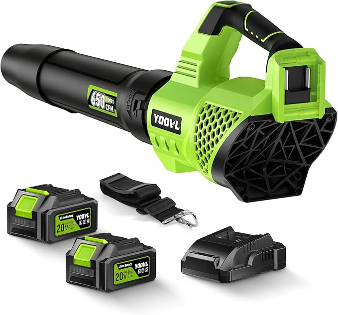 Leaf Blower Cordless, 650CFM Electric Leaf Blowers with 2 x 5.2Ah Batteries and Charger, 3 Speed ... | Amazon (US)