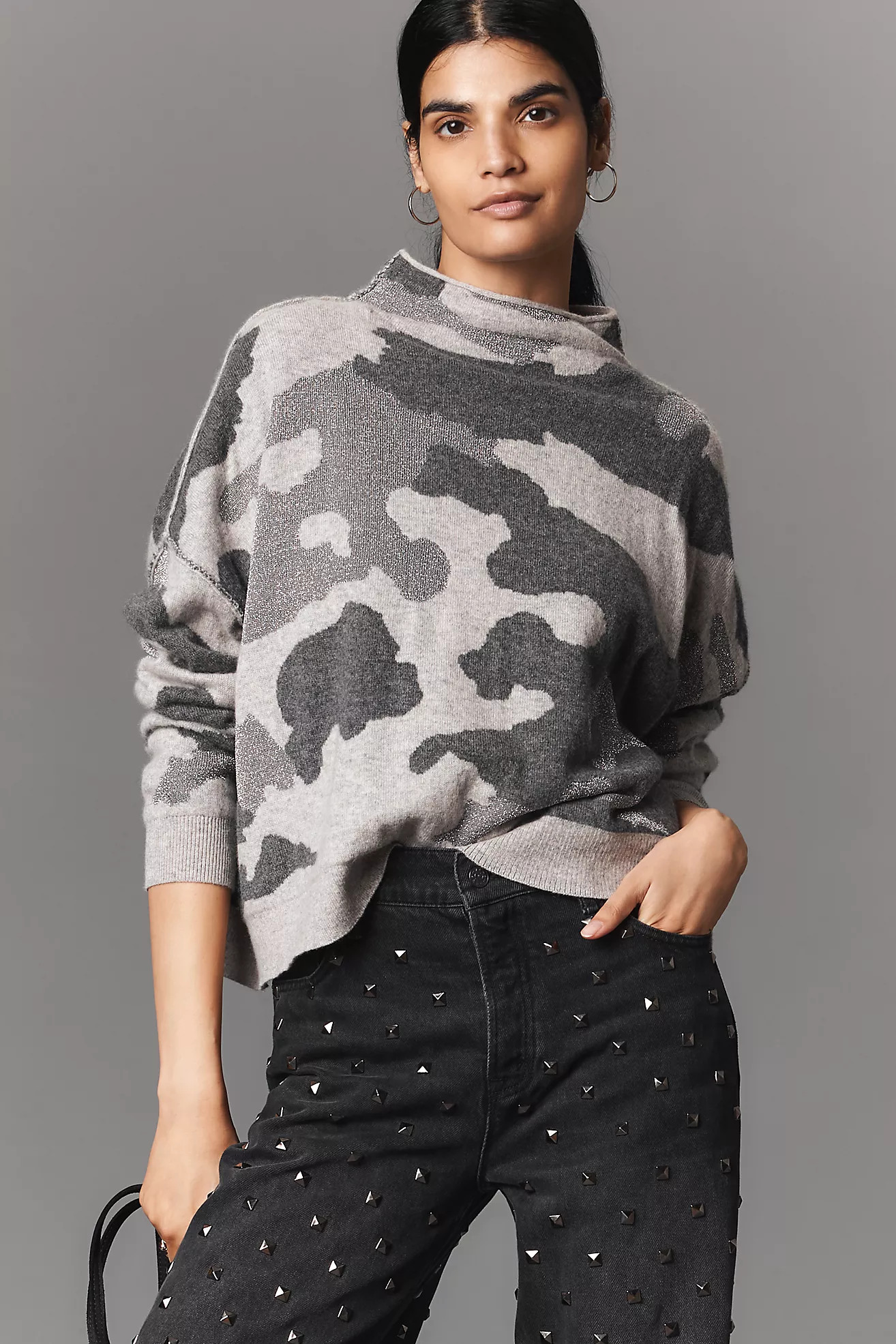 The Alani Cashmere Mock-Neck Sweater by Pilcro | Anthropologie (US)