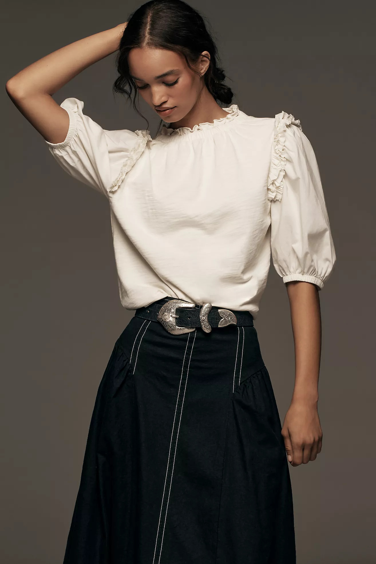 Nation LTD Roya High-Neck Ruched Blouse | Anthropologie (US)