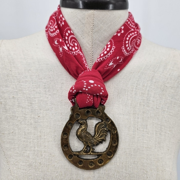 Vintage Brass Chicken Rooster Horse Medallion Necklace | Poshmark