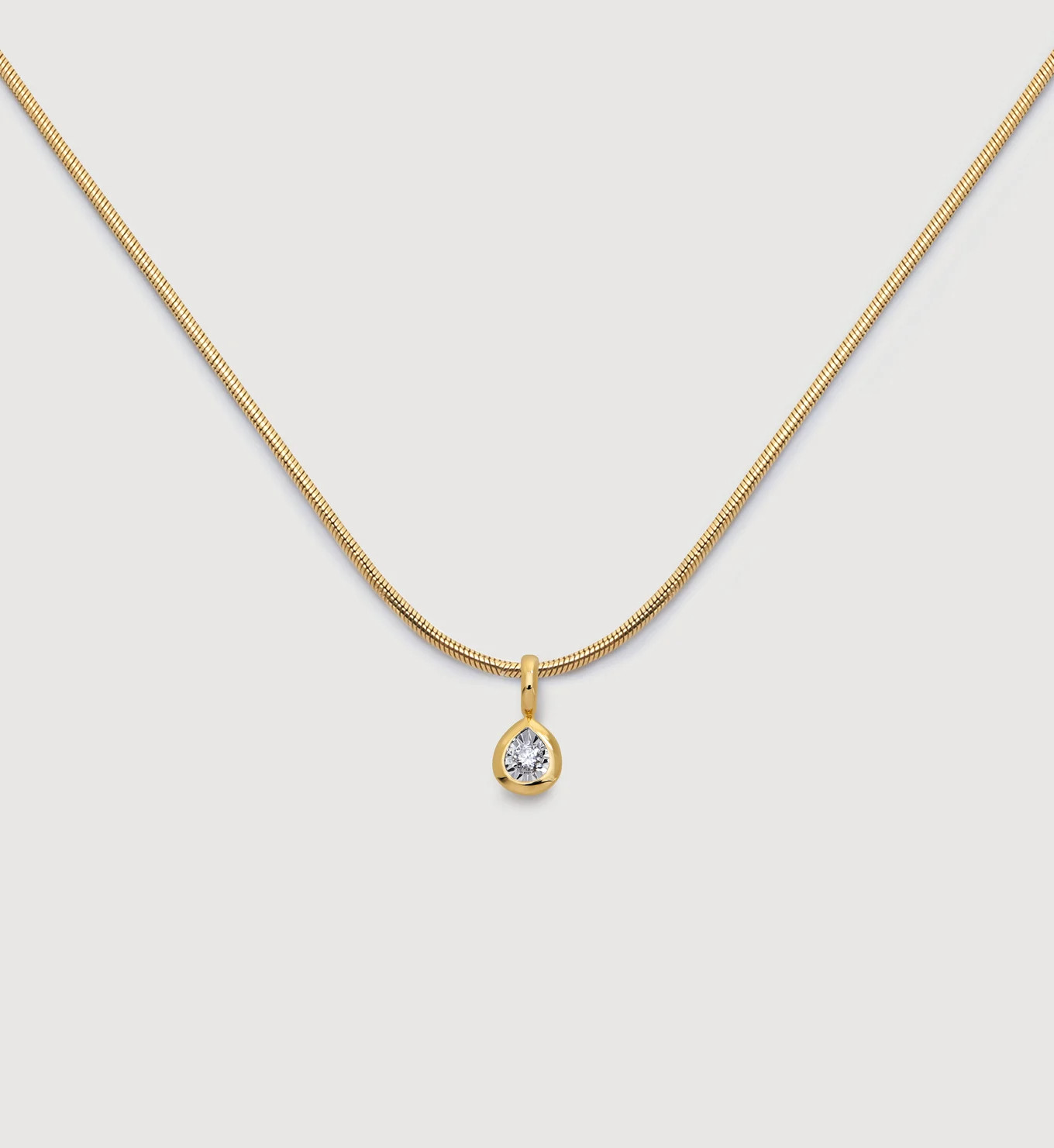 Pear Diamond Snake Chain Necklace | Monica Vinader (Global)