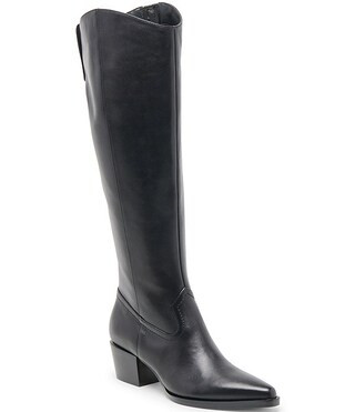 Virona H2O Leather Tall Block Heel Boots | Dillard's