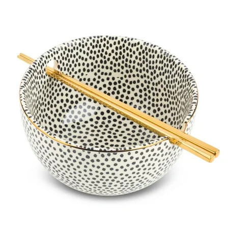 Thyme & Table Dot Ceramic Ramen Noodle Bowl with Chopsticks | Walmart (US)