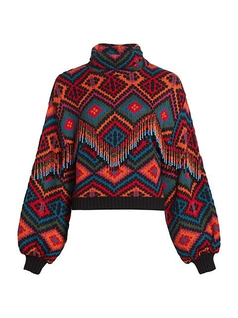 Rauti Beaded Tassel Turtleneck Sweater | Saks Fifth Avenue