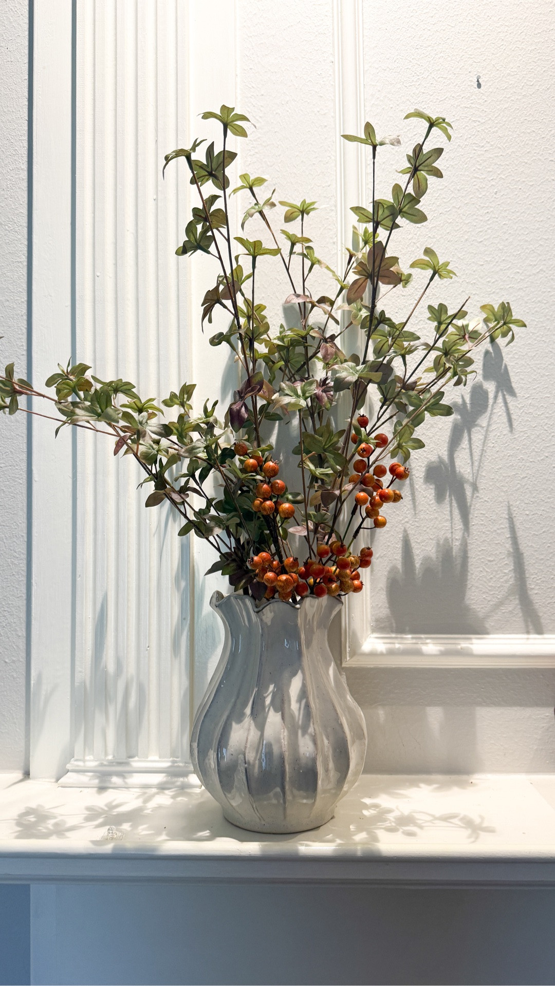 Pre-fall styling has officially begun! 🍂 Found the prettiest fall-toned greenery florals at @Target  and placed them in this vase — timeless and added the perfect touch to our mantle. 🧡

#LTKHome