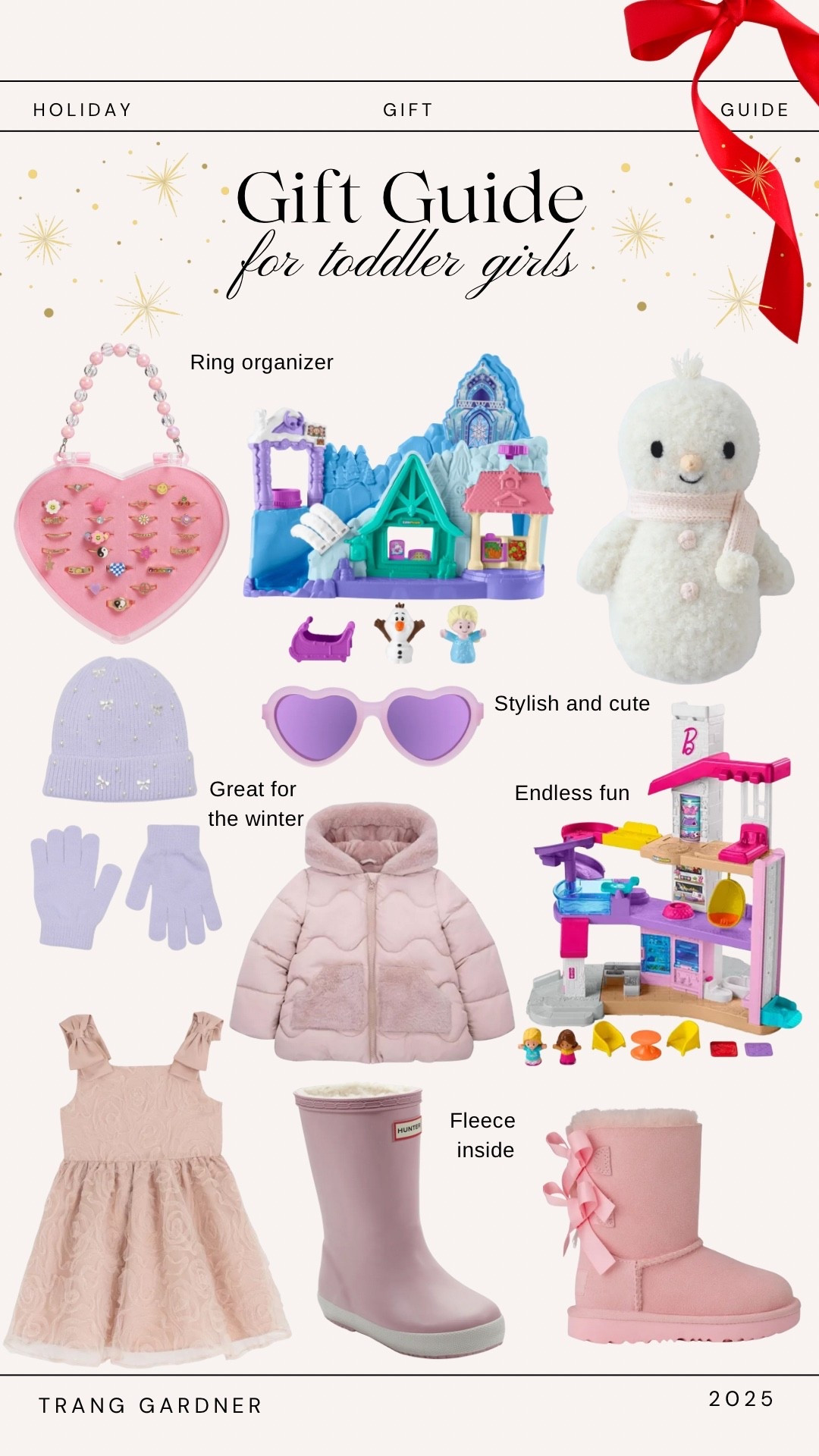 Toddler girl toys, Barbie dream house, dresses, jackets, boots, winter clothes 

#LTKHoliday #LTKGiftGuide #LTKKids