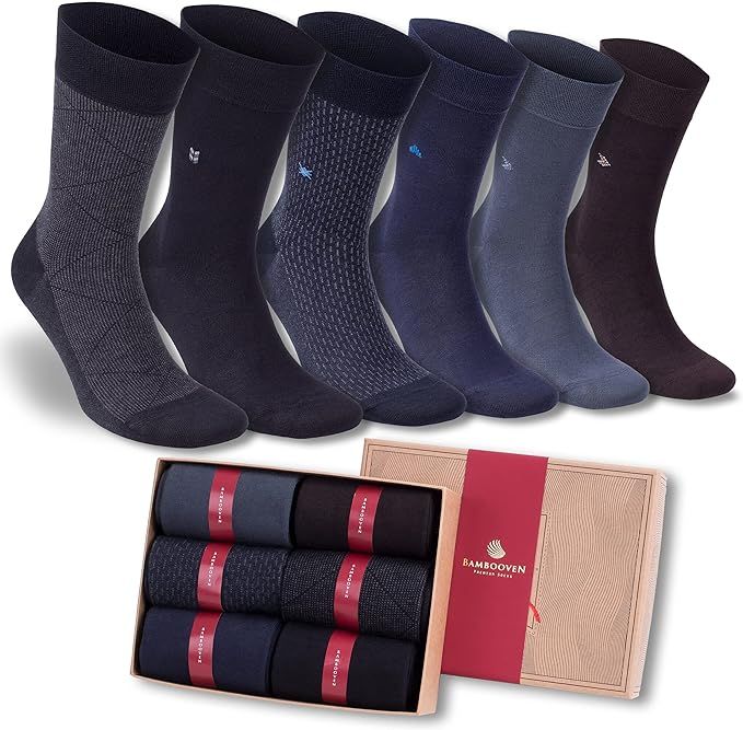 Men’s Dress and Trouser Socks – Rayon Made From Bamboo, Odor Free and Breathable, Crew Socks(... | Amazon (US)