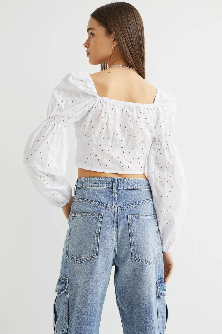 Tie-front Long-sleeved Blouse | H&M (US + CA)
