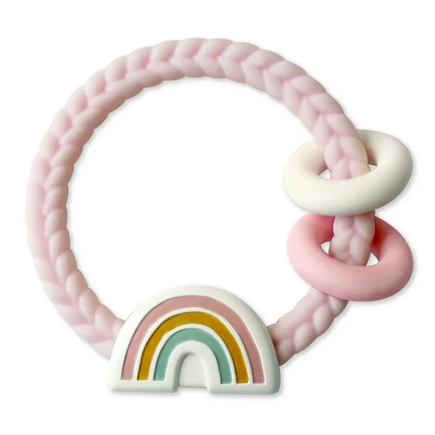 Itzy Ritzy Silicone Teether with Rattle; Features Rattle Sound, Two Silicone Rings and Raised Tex... | Walmart (US)