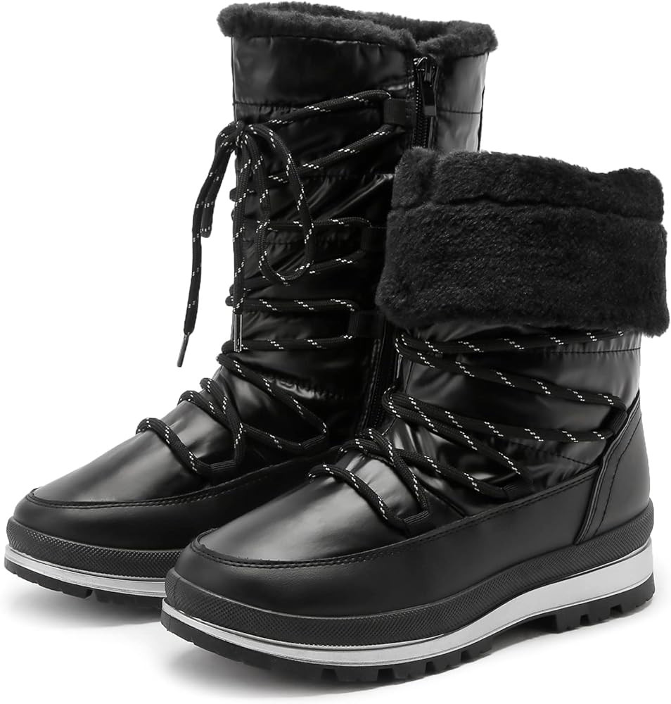 HEAWISH Women’s Winter Snow Boot Fur Lined Mid Calf Warm Boots | Amazon (US)