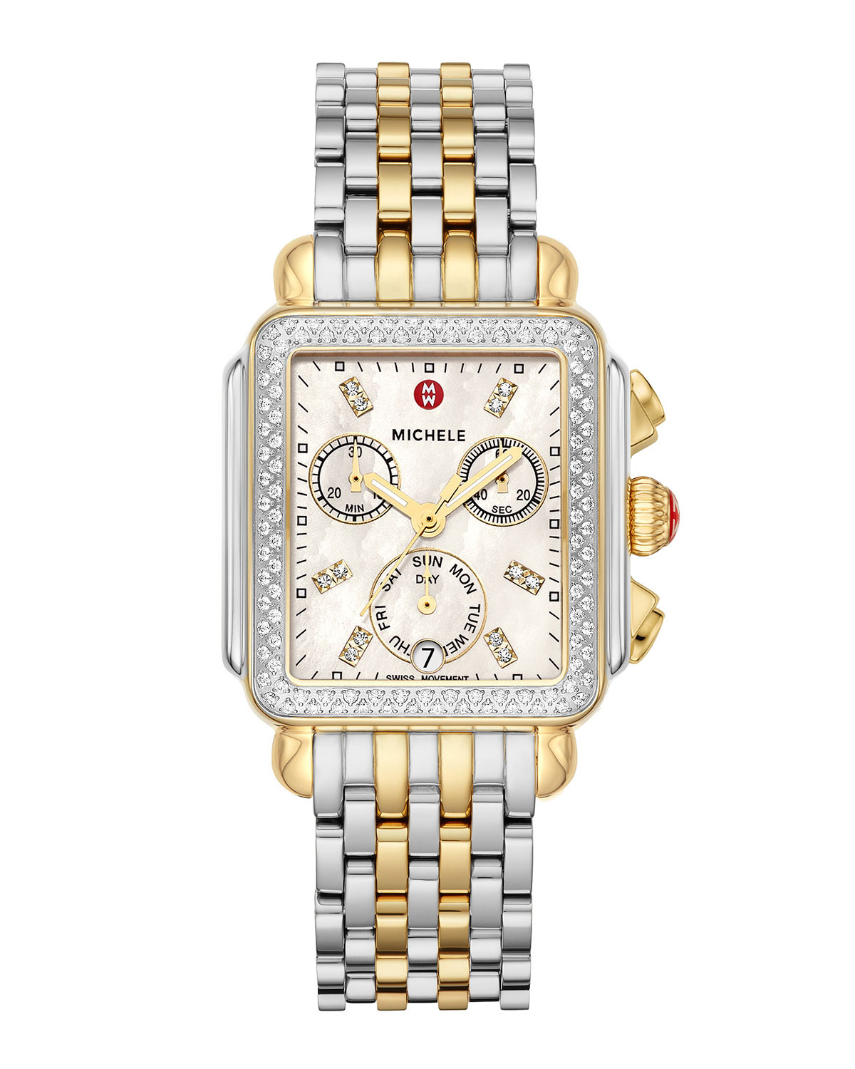 Deco Two-Tone Diamond Bracelet Watch | Neiman Marcus