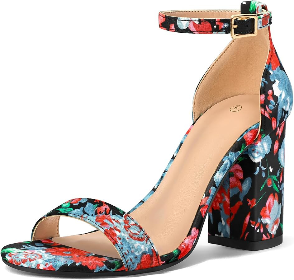 COASIS Women's Chunky Block Heels Open Toe Ankle Strap 3.5 Inch Heeled Sandals | Amazon (US)