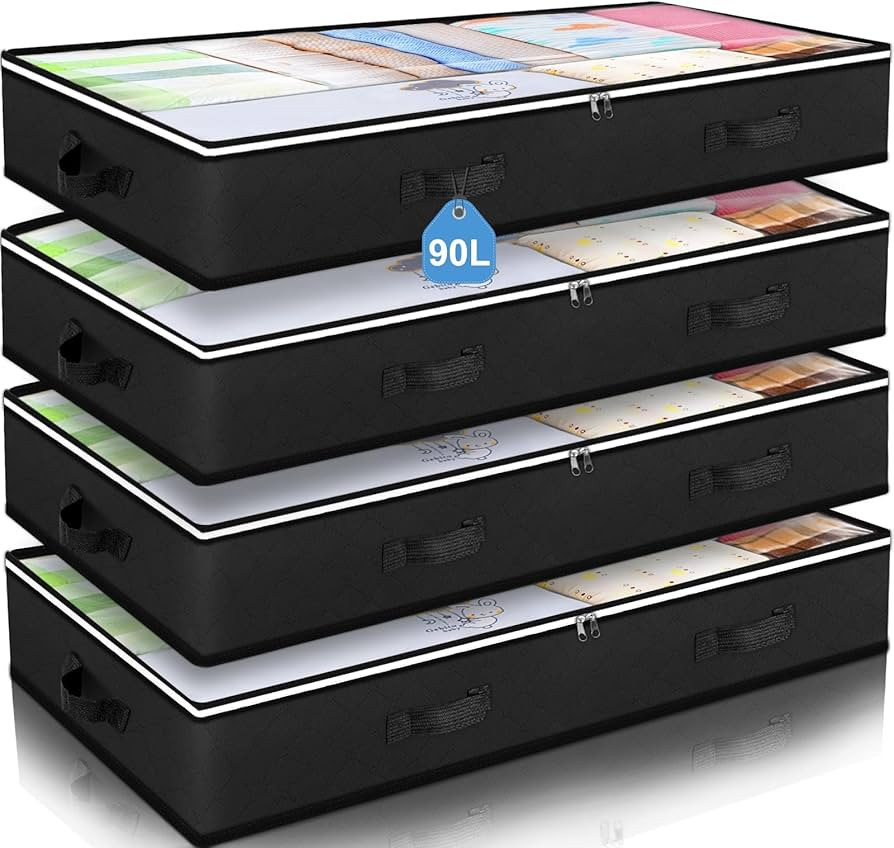 Budding Joy 90L Under Bed Storage Containers, Closet Organizers and Storage Bins, Foldable Underb... | Amazon (US)
