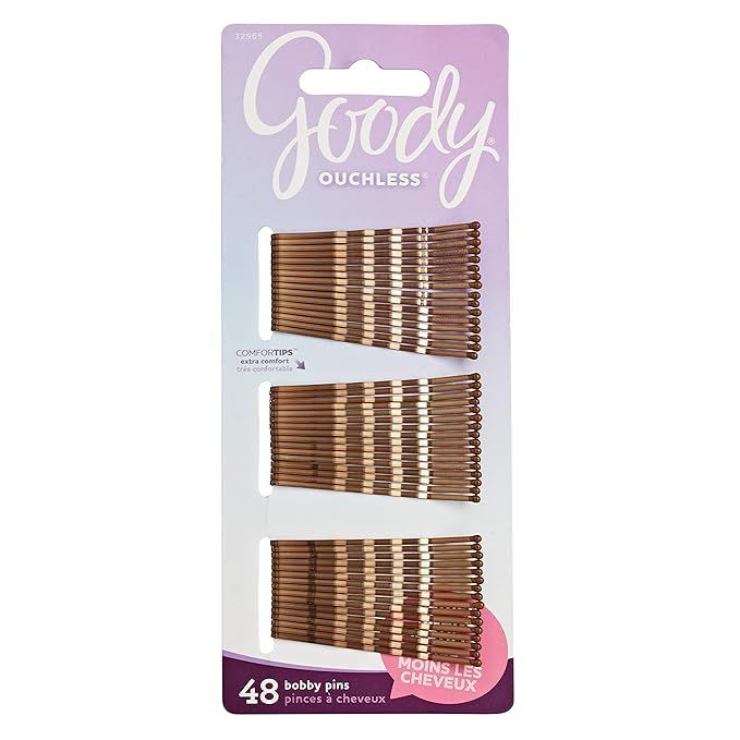 Goody Women's Hair Ouchless Bobby Pin, Crimped Brown, 2 Inches, 48 Count | Amazon (US)