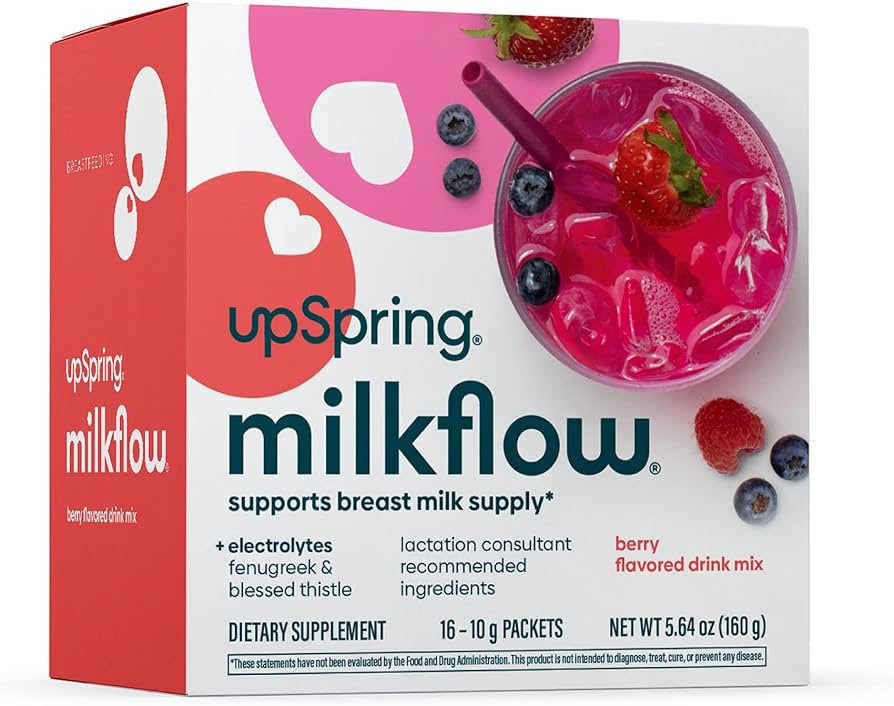 UpSpring Milkflow Electrolyte Breastfeeding Supplement Drink Mix with Fenugreek | Berry Flavor | ... | Amazon (US)