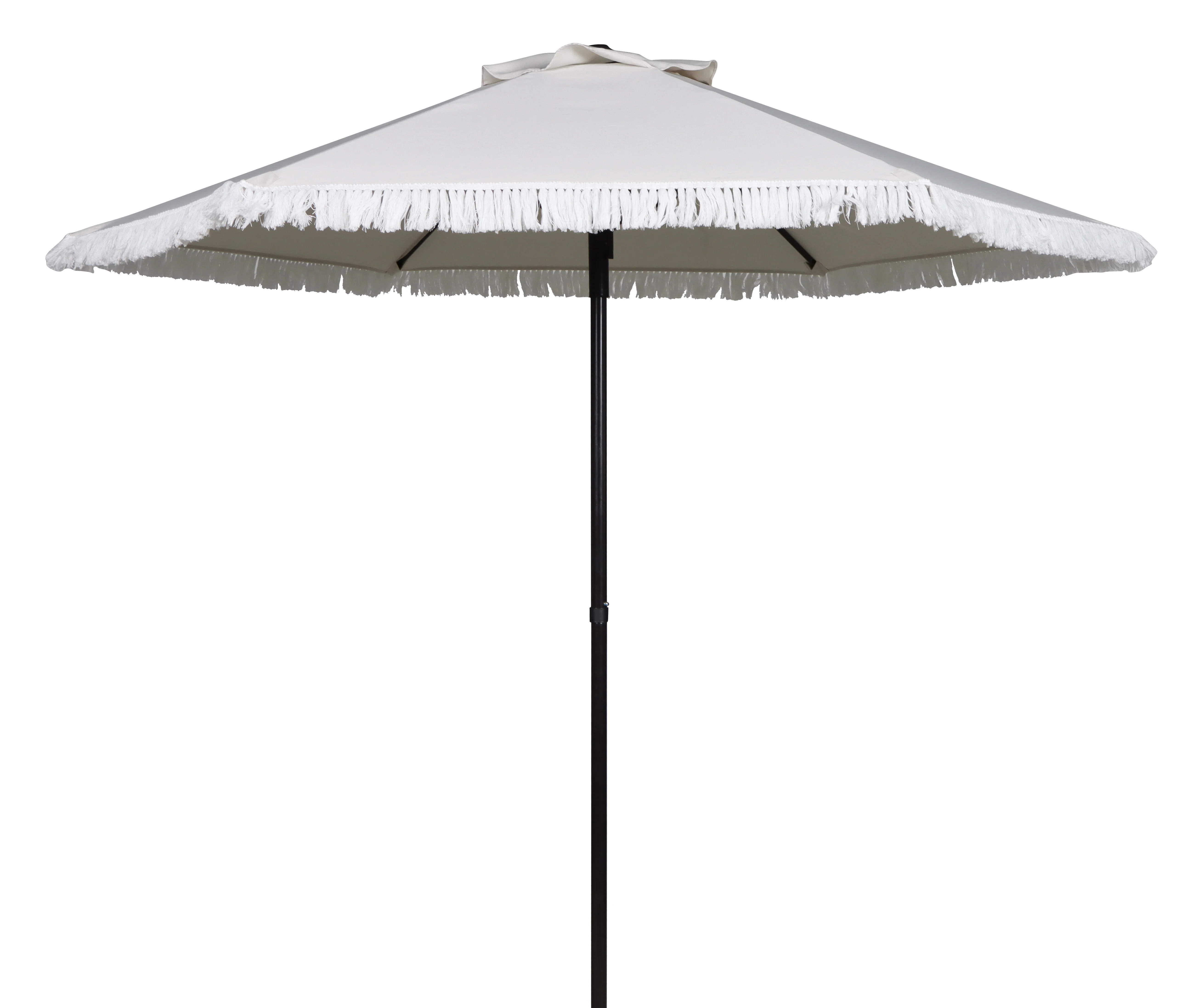 Better Homes & Gardens Outdoor 7.5' White Ventura Fringe Round Push-up Premium Patio Umbrella | Walmart (US)