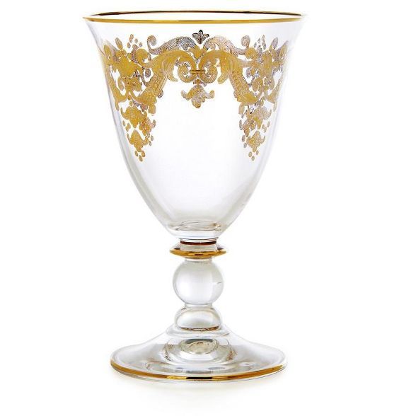 Classic Touch Set of 6 Water Glasses with 24k Gold Artwork | Target