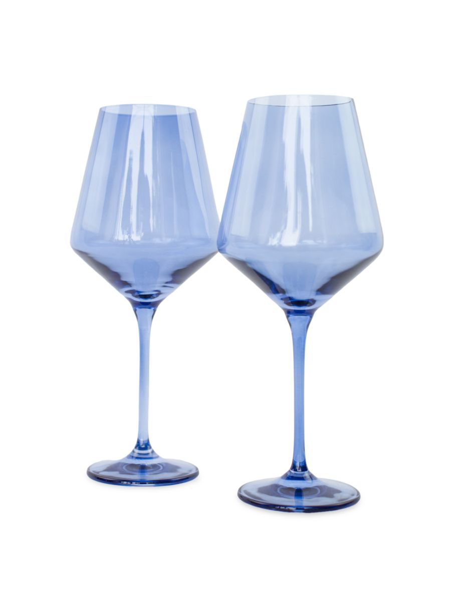 Shop Estelle Colored Glass Hand-Blown Wine Glass 2-Piece Set | Saks Fifth Avenue | Saks Fifth Avenue