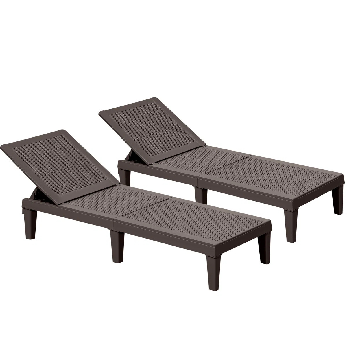 2-Pieces Outdoor Chaise Lounge Chairs with Adjustable Backrest (Set of 2) | Wayfair North America