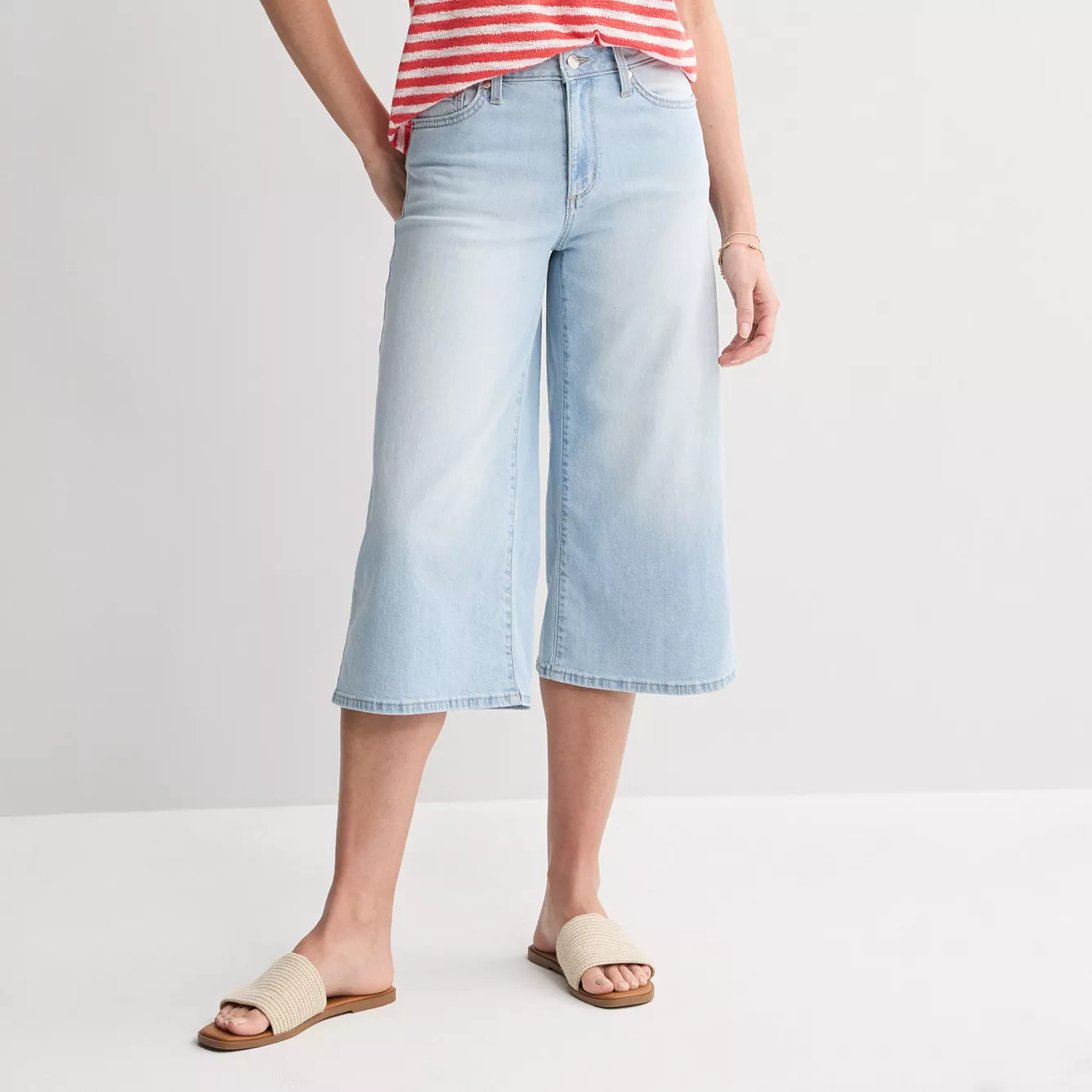Women's Sonoma Goods For Life\u00ae High Rise Wide Leg Capri Pants | Kohl's